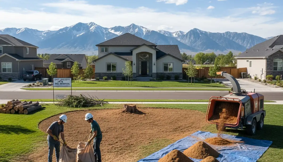 Completed tree removal and yard cleanup by licensed crew in Salt Lake City, UT