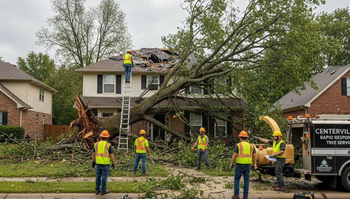 Emergency tree removal after storm damage in Centerville, Salt Lake City UT restoring property safety