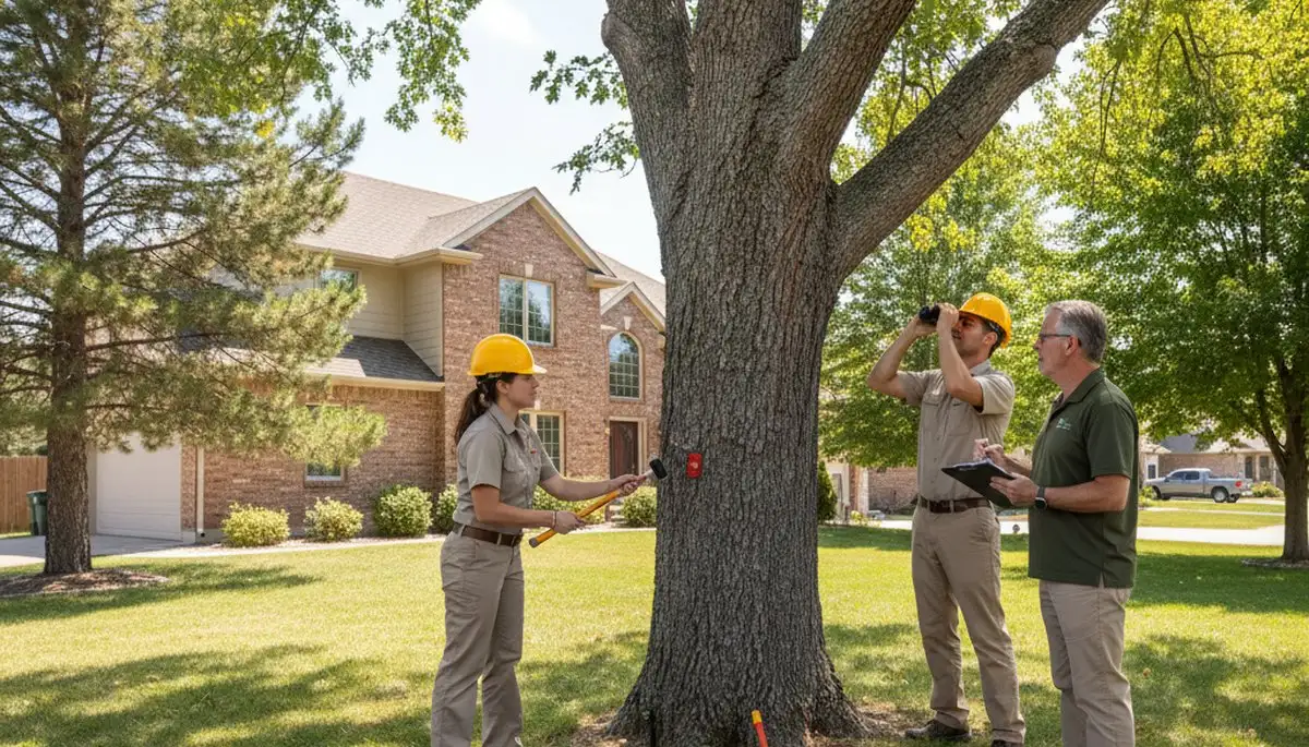 Certified arborist performing tree health assessment for homeowners in Magna, Salt Lake City, UT