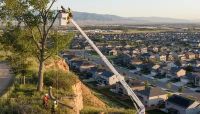 Professional tree removal service in Salt Lake City UT safely cutting and clearing large trees