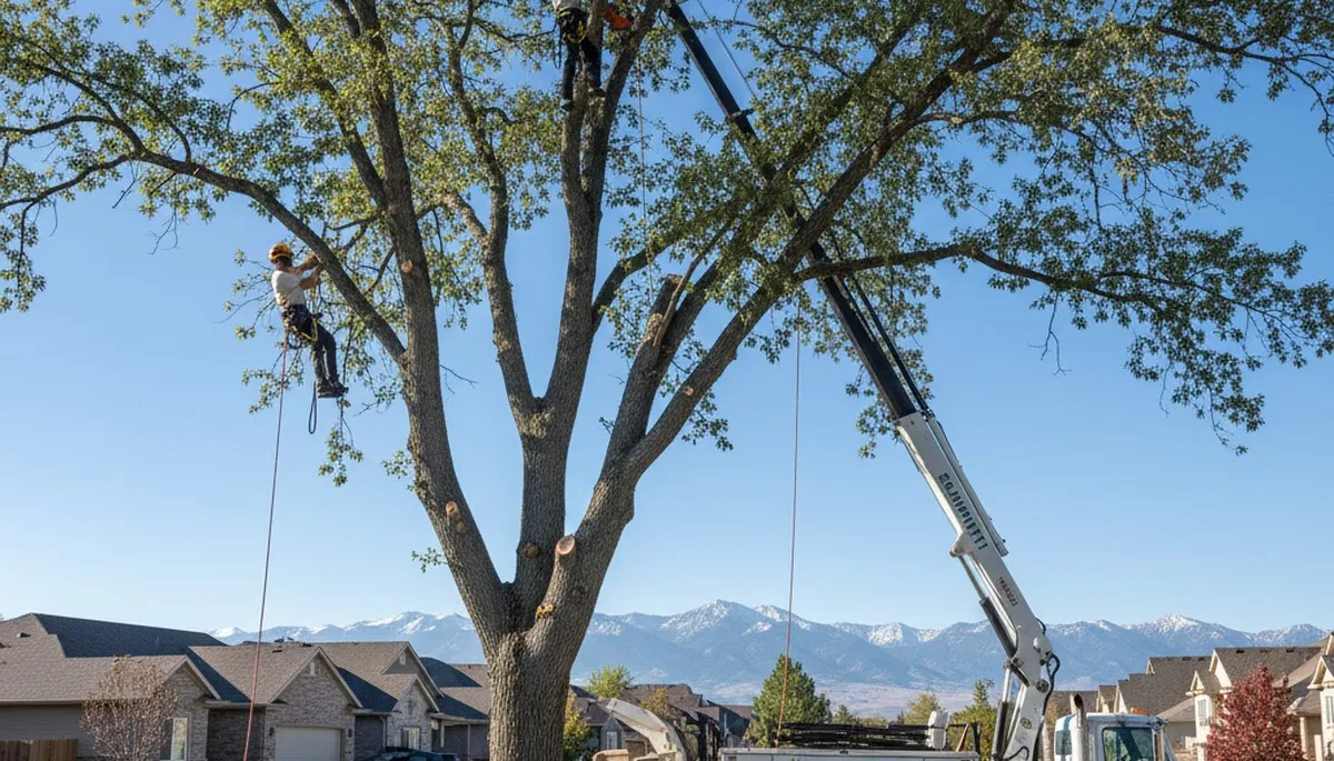 Professional tree removal service in Salt Lake City UT safely cutting and clearing large trees