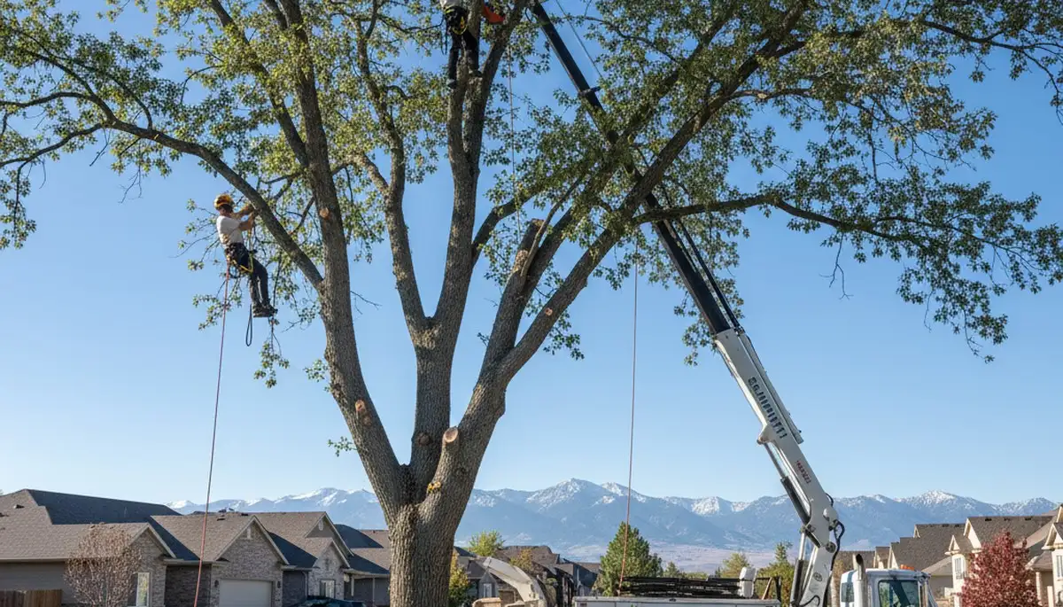 Professional tree removal service in Salt Lake City UT safely cutting and clearing large trees